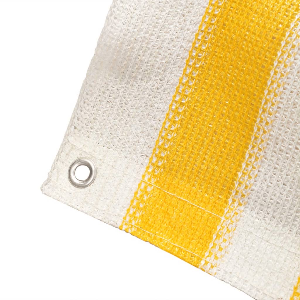 vidaXL rõdusirm HDPE, 75 x 600 cm, kollane ja valge