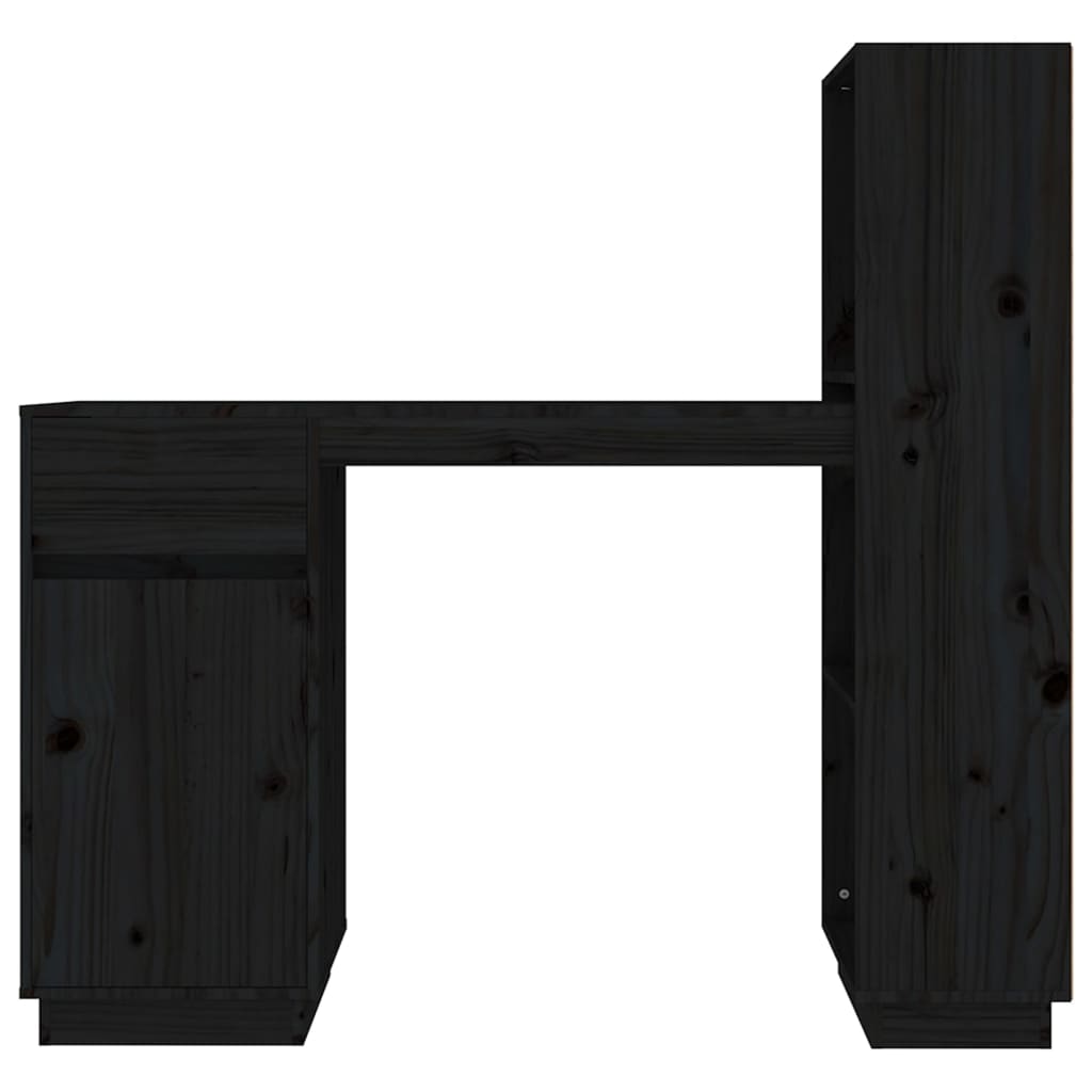 vidaXL kirjutuslaud, must, 110 x 53 x 117 cm, männipuit
