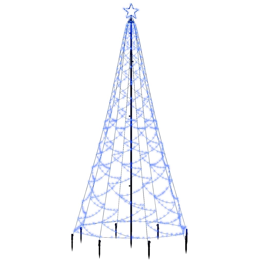 vidaXL jõulupuu metallist postiga, 500 LEDi, sinine, 3 m