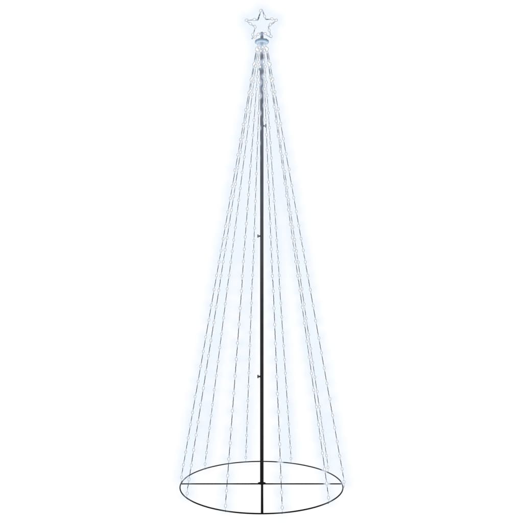 vidaXL koonusekujuline jõulupuu, külm valge, 310 LEDi, 100 x 300 cm