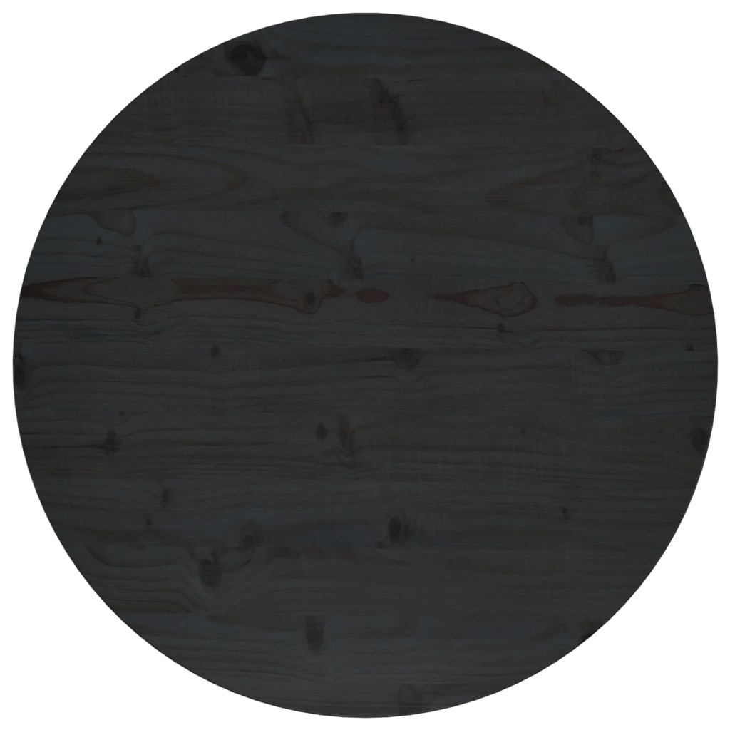 vidaXL lauaplaat, must Ø70x2,5 cm, männipuit