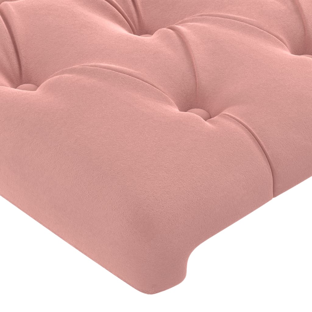 vidaXL voodipeats servadega, roosa, 203x16x118/128 cm, samet