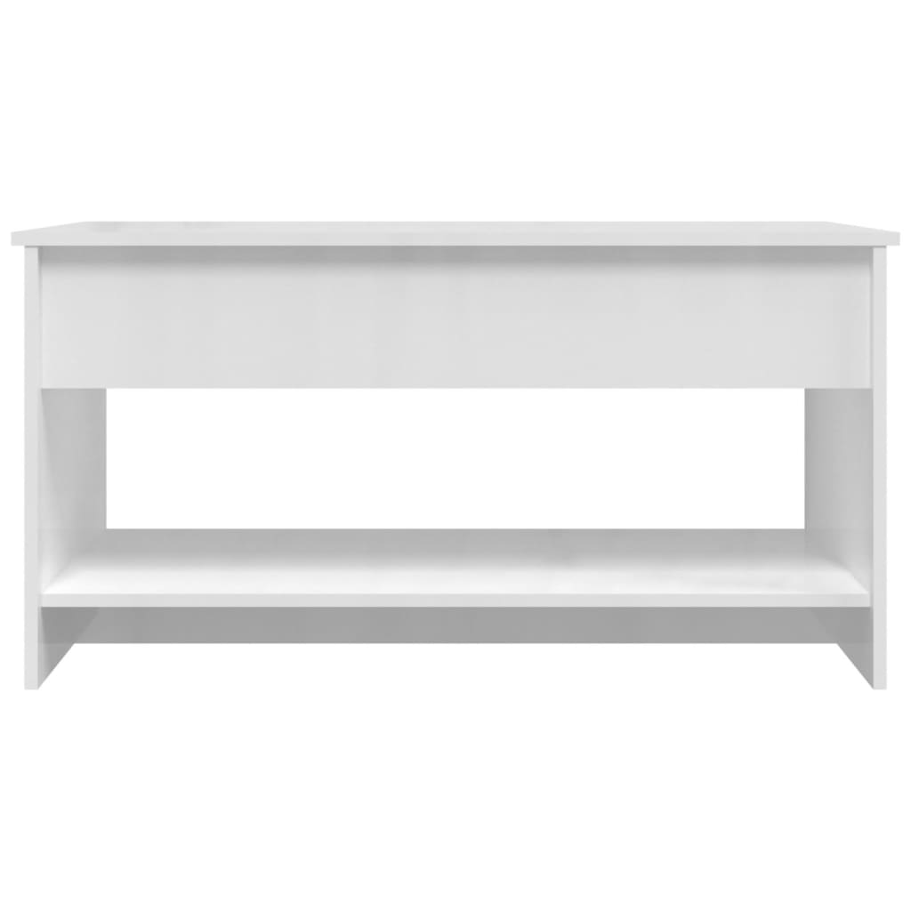 vidaXL kohvilaud, kõrgläikega valge, 102x50x52,5 cm, tehispuit