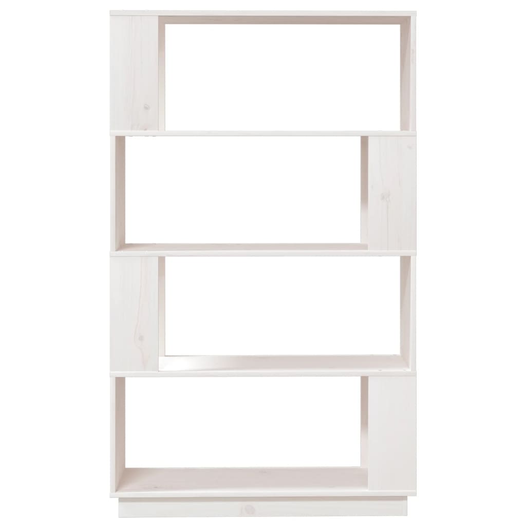 vidaXL raamaturiiul/ruumijagaja, valge, 80x25x132 cm, männipuit