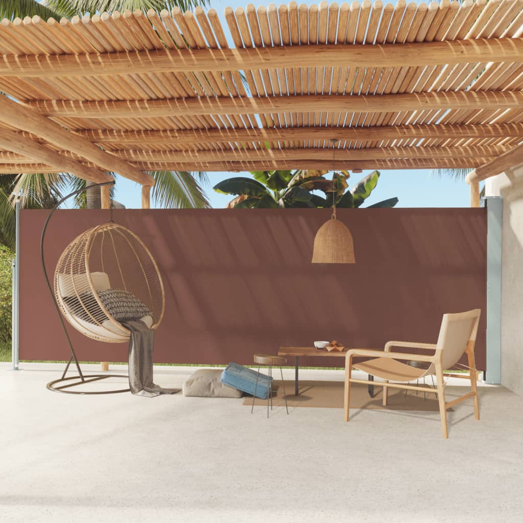 vidaXL lahtitõmmatav terrassi külgsein, 180 x 600 cm, pruun