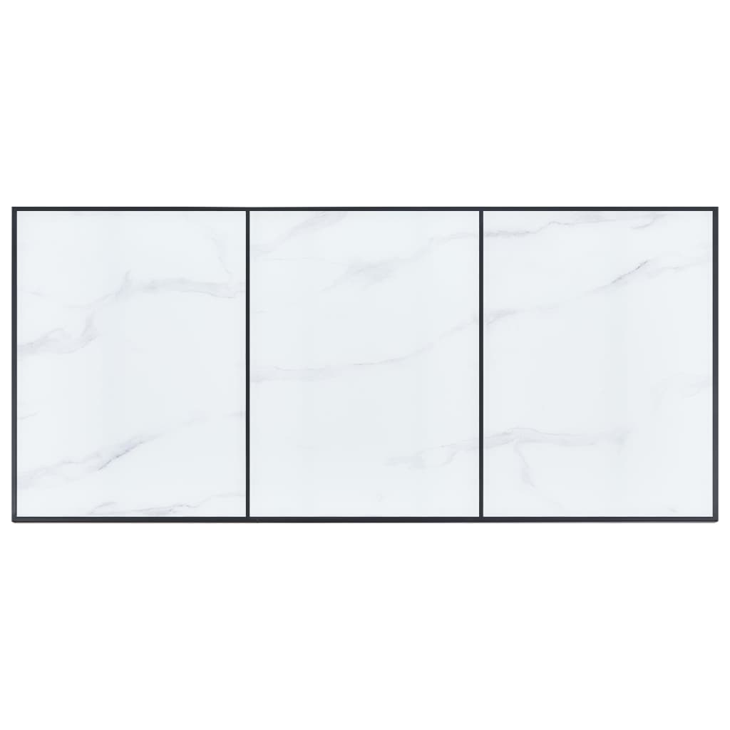 vidaXL söögilaud, valge, 180 x 90 x 75 cm, karastatud klaas