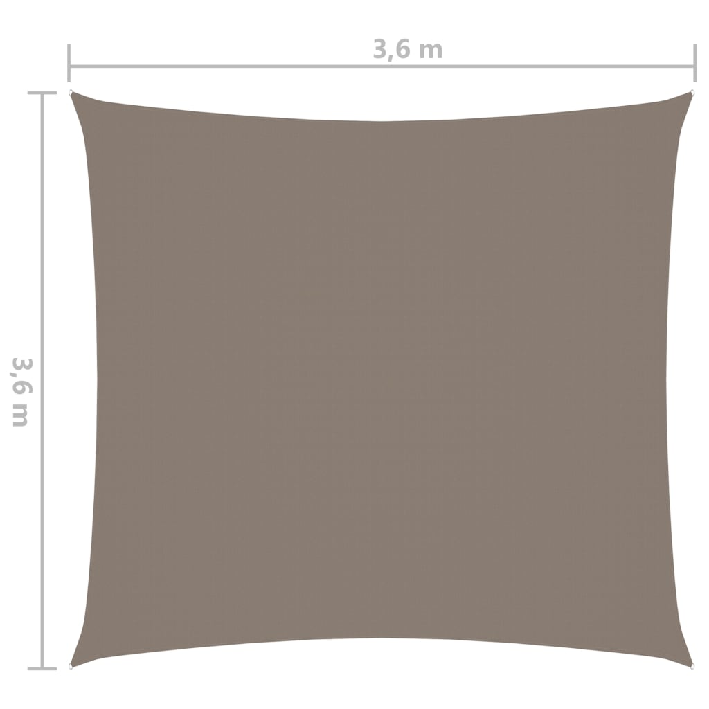 vidaXL oxford-kangast päikesepuri, kandiline, 3,6x3,6 m, pruunikashall