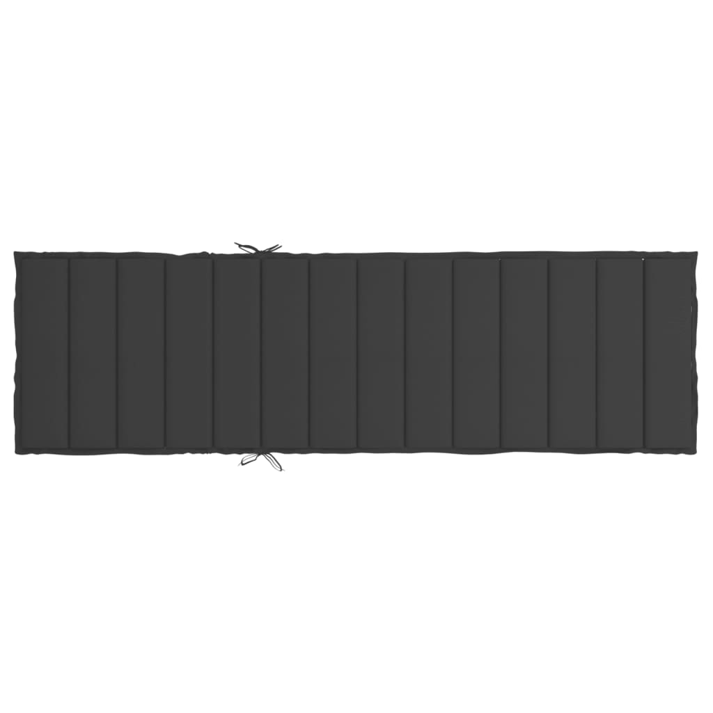 vidaXL päevitustooli padi, must, 200x50x3 cm, oxford kangas