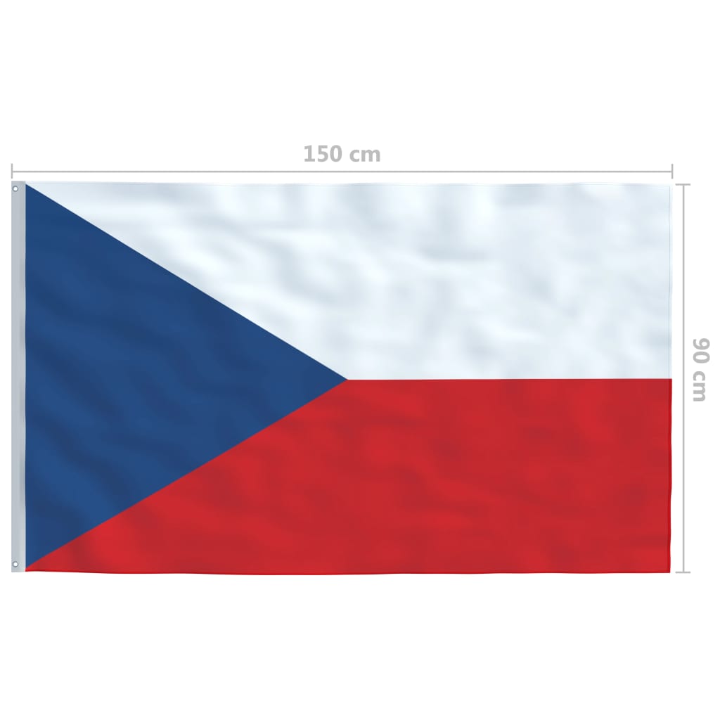 vidaXL Tšehhi Vabariigi lipp ja lipumast, alumiinium, 6 m