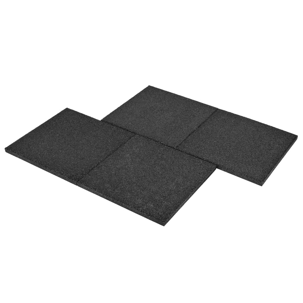 vidaXL põrandakaitsematid, 12 tk, kumm, 50 x 50 x 3 cm, must