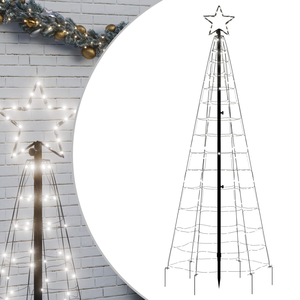 vidaXL koonusekujuline valgustusega jõulupuu, 220 LEDi, külm valge