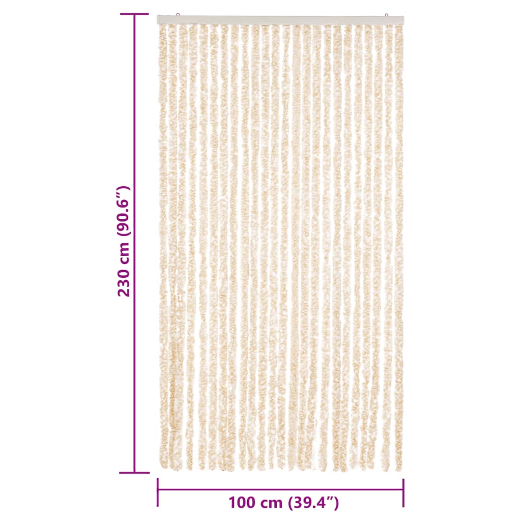 vidaXL putukakardin, beež ja valge, 100 x 230 cm, šenill