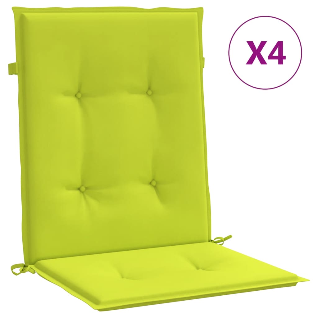 vidaXL madala seljatoega toolipadjad 4 tk, roheline 100x50x3 cm kangas