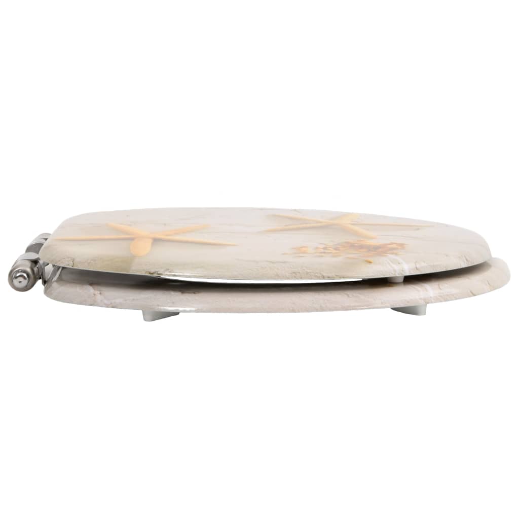 vidaXL WC prill-laud vaikselt sulguv, MDF, meritähe disainiga
