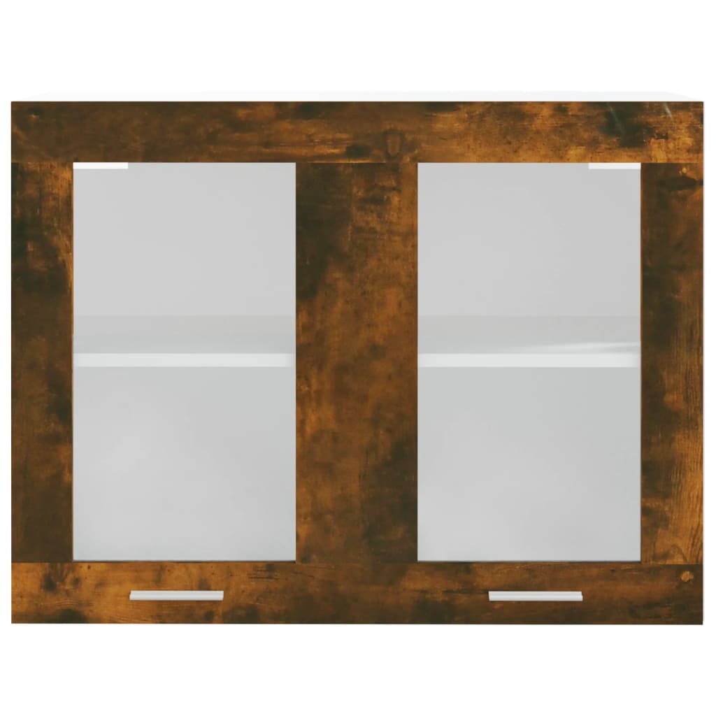 vidaXL seinakapp klaasiga, suitsutatud tamm, 80 x 31 x 60 cm tehispuit