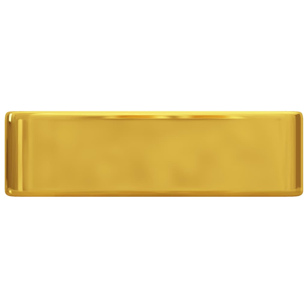 vidaXL valamu, kraaniavaga 48 x 37 x 13,5 cm, keraamiline, kuldne