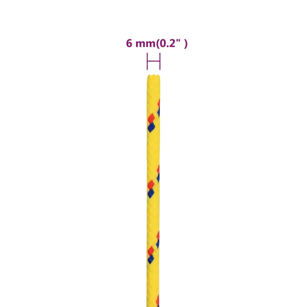vidaXL paadiköis, kollane, 6 mm, 100 m, polüpropüleen