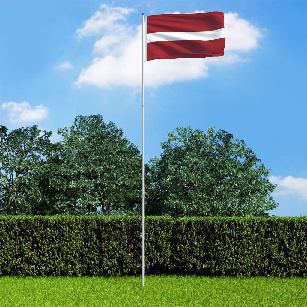 vidaXL Läti lipp ja lipumast, alumiinium, 6 m