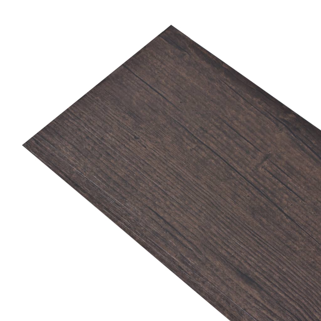 vidaXL iseliimuvad PVC-põrandaplaadid 5,21 m², 2 mm tumepruun