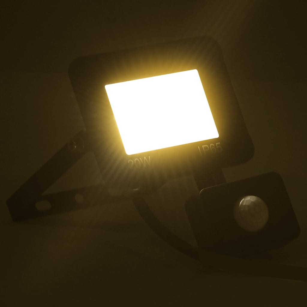 vidaXL anduriga LED prožektor, 20 W, soe valge
