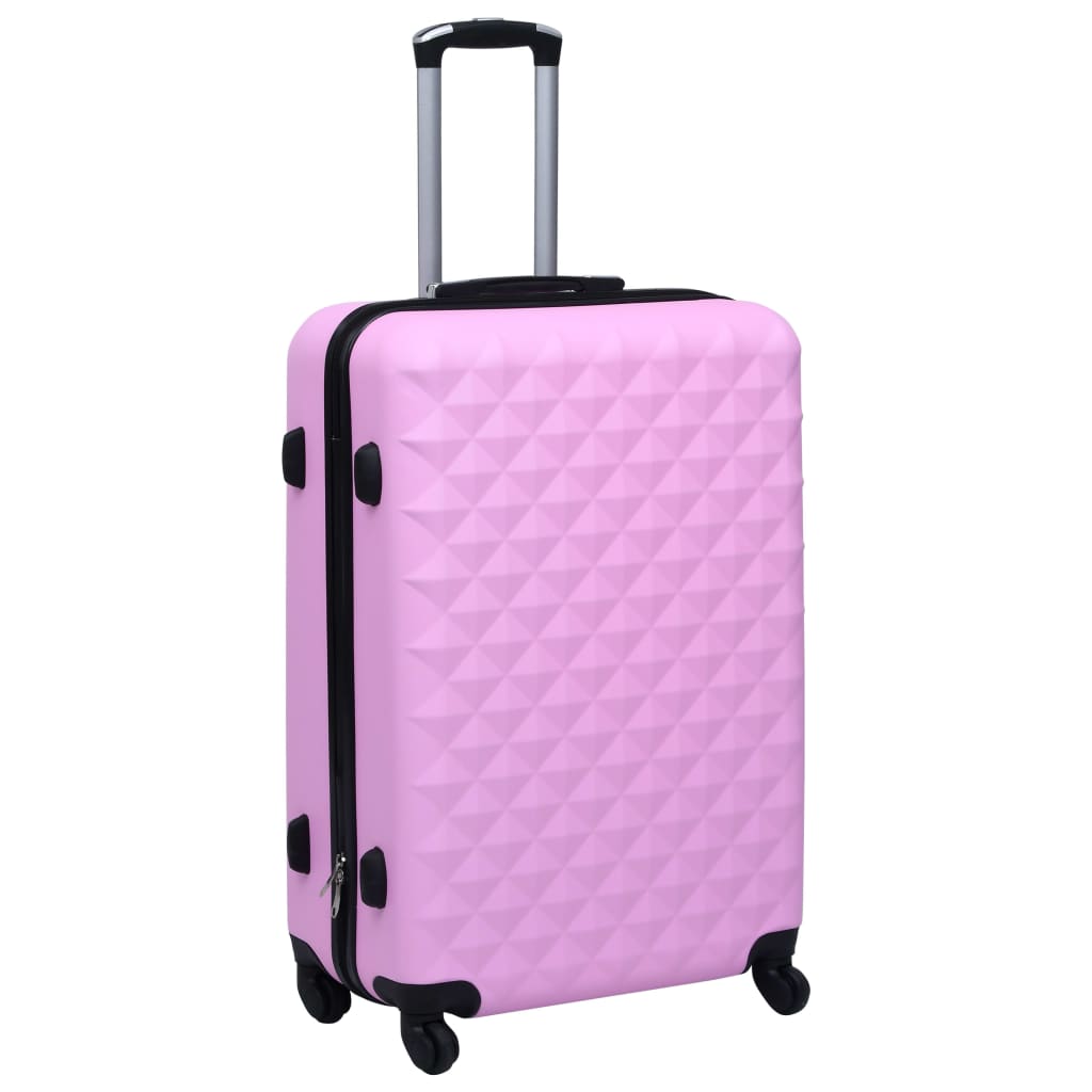 vidaXL kõvakattega kohver 3 tk roosa ABS