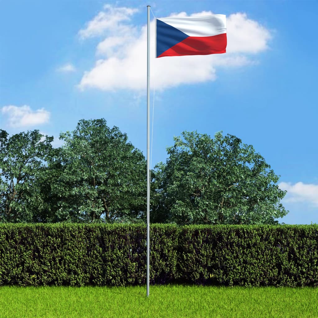 vidaXL Tšehhi Vabariigi lipp ja lipumast, alumiinium, 4 m