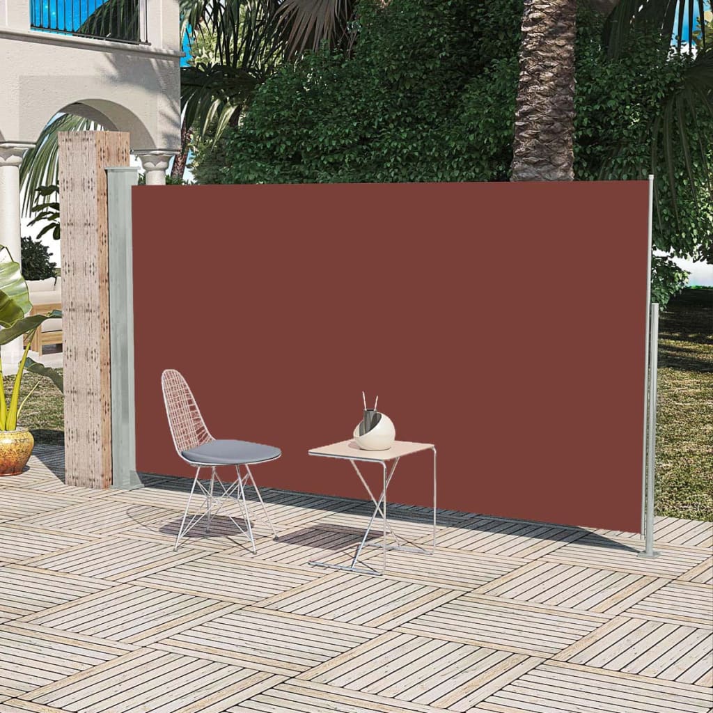 vidaXL lahtitõmmatav terrassi külgsein, 160 x 300 cm, pruun