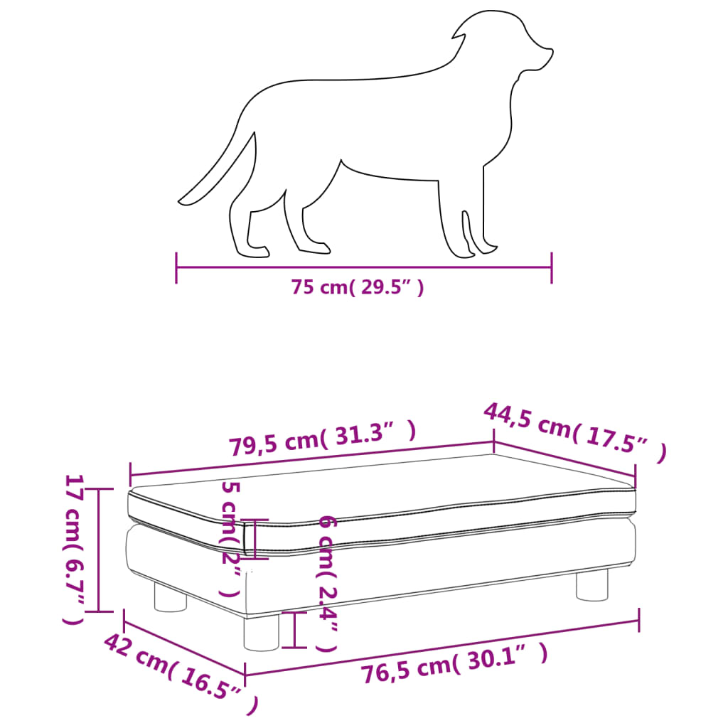 vidaXL koeravoodi laiendusega, kreemjas, 100 x 50 x 30 cm, samet