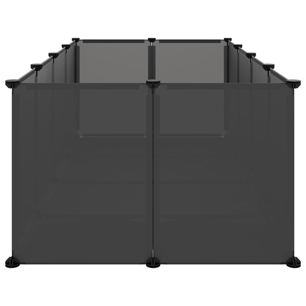 vidaXL väikelooma aedik must, 144 x 74 x 46,5 cm, PP ja teras