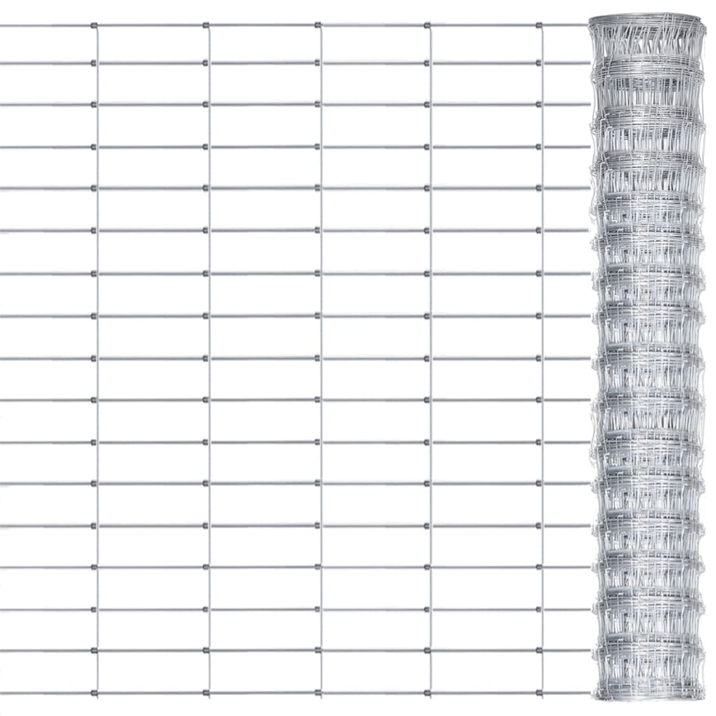 vidaXL piirdeaed, tsingitud teras, hõbedane, 50x0,8 m