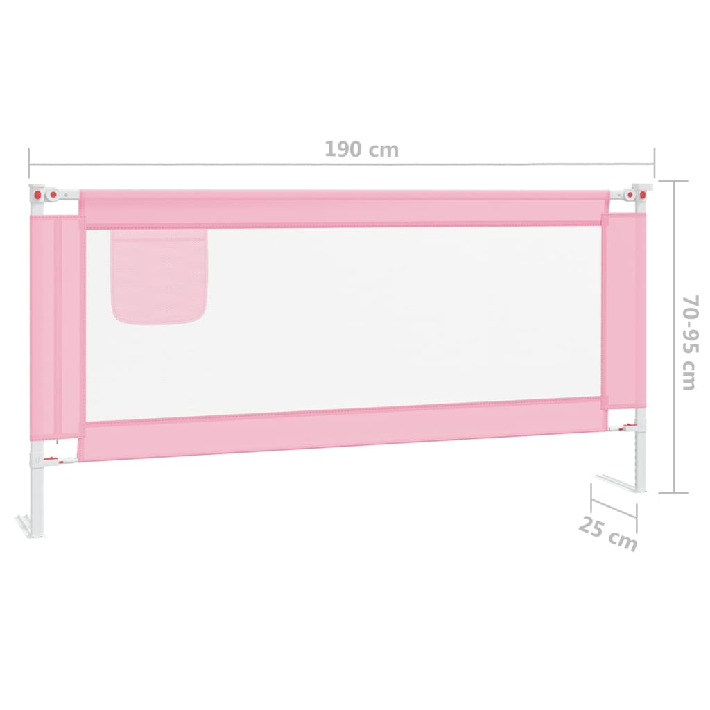 vidaXL voodipiire väikelapse voodile, roosa, 190 x 25 cm, kangas