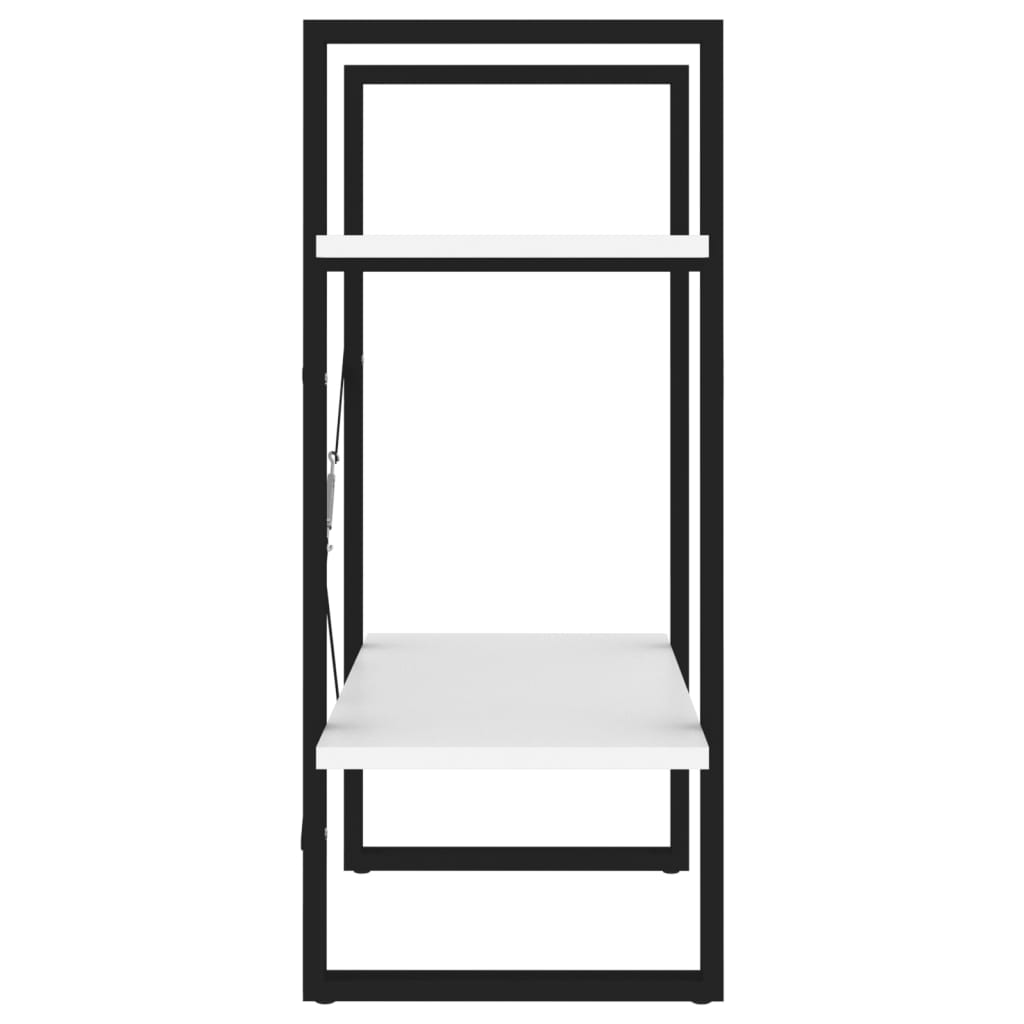 vidaXL 2-korruseline raamaturiiul, valge, 60x30x70 cm, puitlaastplaat