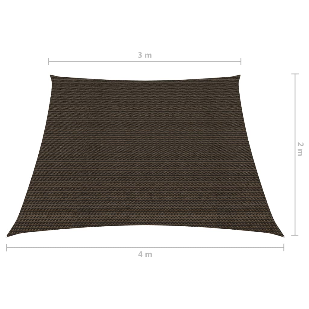 vidaXL päikesepuri 160 g/m², pruun, 3/4 x 2 m, HDPE