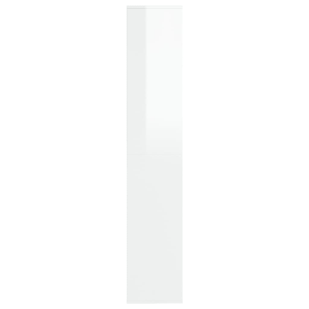 vidaXL kingakapp, kõrgläikega valge, 54 x 34 x 183 cm, puitlaastplaat