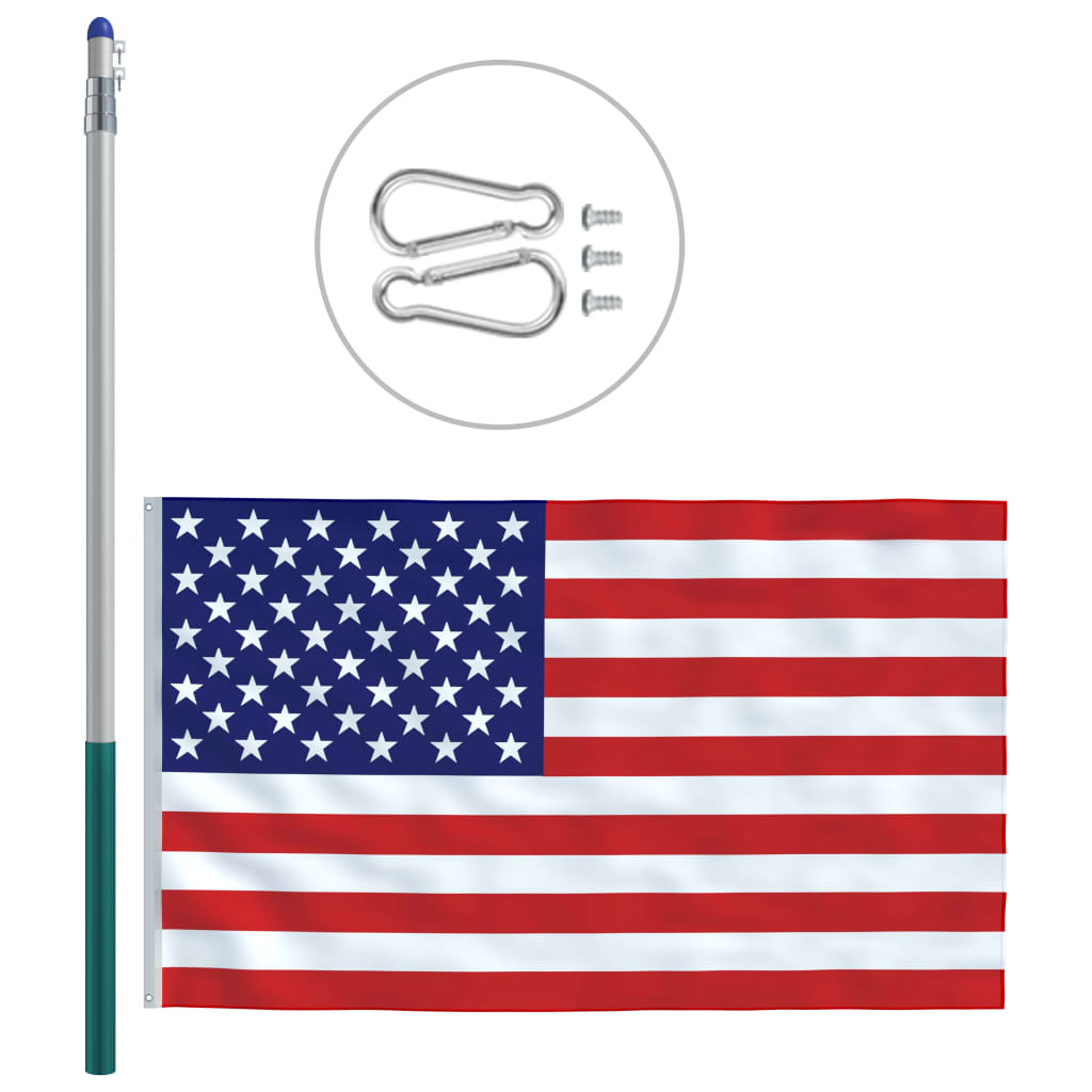 vidaXL USA lipp ja lipumast, alumiinium, 6 m