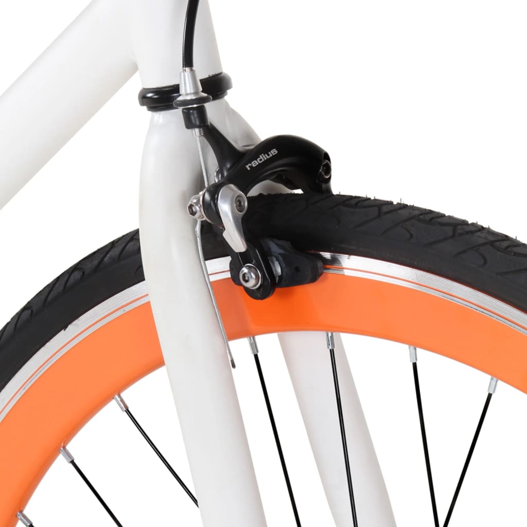 vidaXL ühekäiguline jalgratas, valge ja oranž, 700C 55 cm