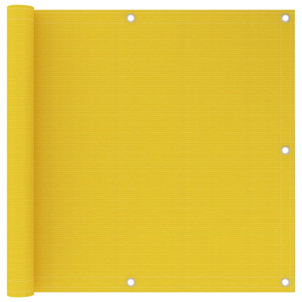 vidaXL rõdusirm, kollane, 90 x 600 cm, HDPE