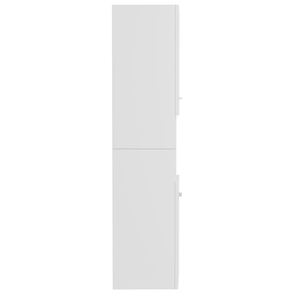 vidaXL vannitoakapp kõrgläikega valge 30 x 30 x 130 cm puitlaastplaat