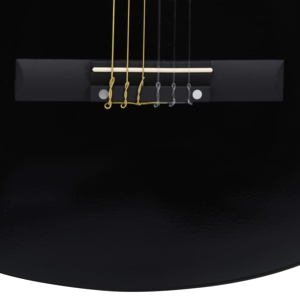 vidaXL 12-osaline Western kitarri komplekt ekvalaiser, 6 keelt, must