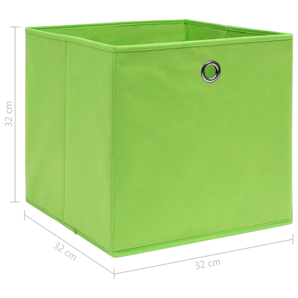vidaXL hoiukastid 10 tk, roheline, 32 x 32 x 32 cm, kangas