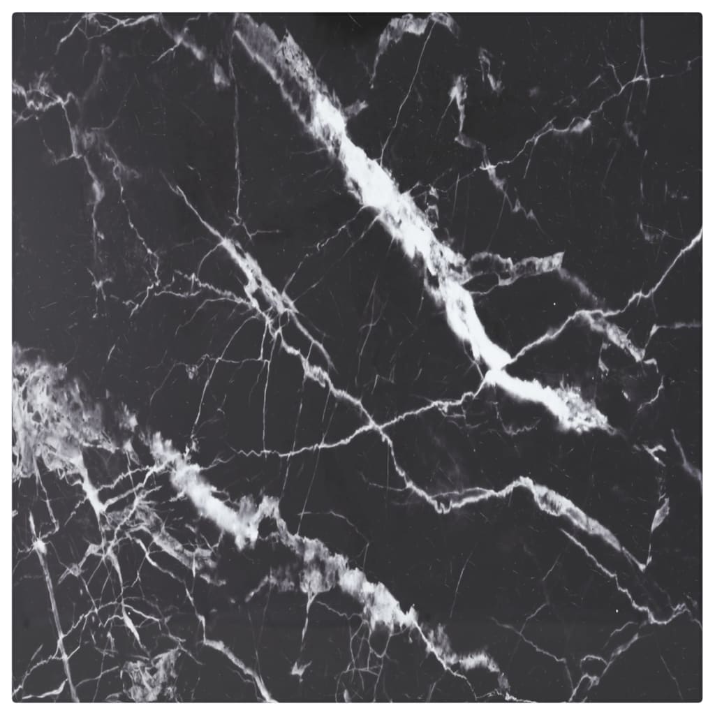 vidaXL lauaplaat, must 40x40 cm, 6 mm, karastatud klaas marmordisain