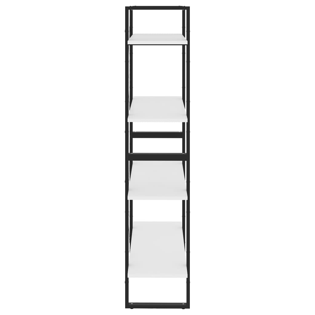 vidaXL 4-korruseline raamaturiiul, valge, 80x30x140 cm, puitlaastplaat