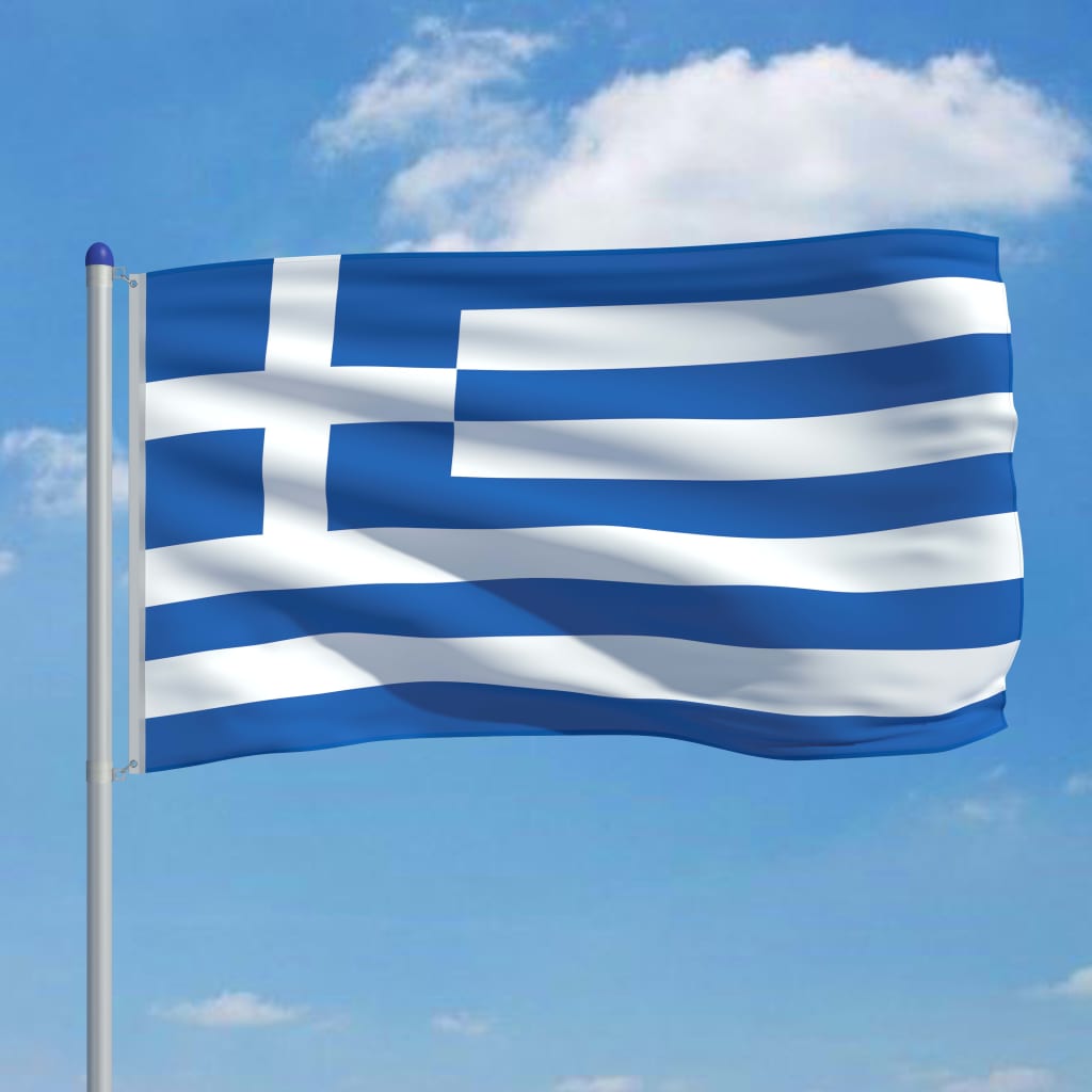 vidaXL Kreeka lipp ja lipumast, alumiinium, 6 m