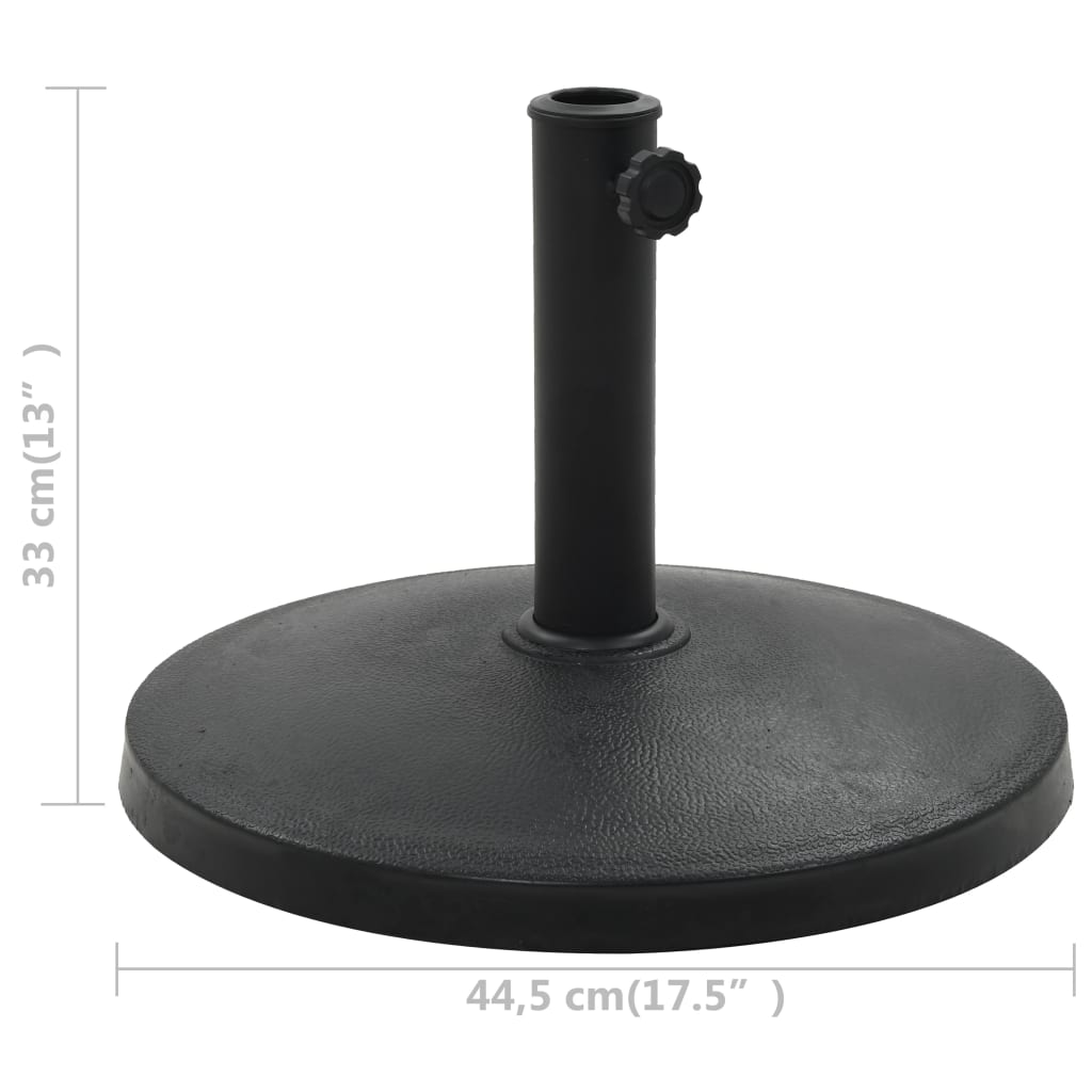 vidaXL päevavarju alus, polüvaik, 10 kg, ümmargune, must
