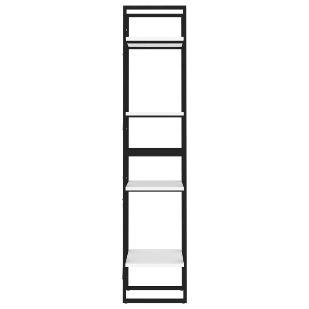 vidaXL 4-korruseline raamaturiiul, valge, 40x30x140 cm, puitlaastplaat