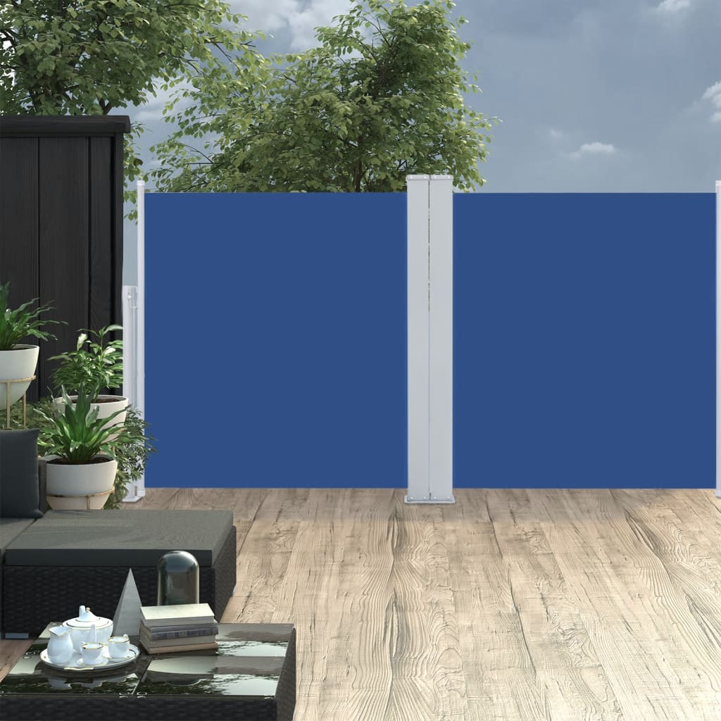 vidaXL lahtitõmmatav külgsein, sinine, 100 x 600 cm