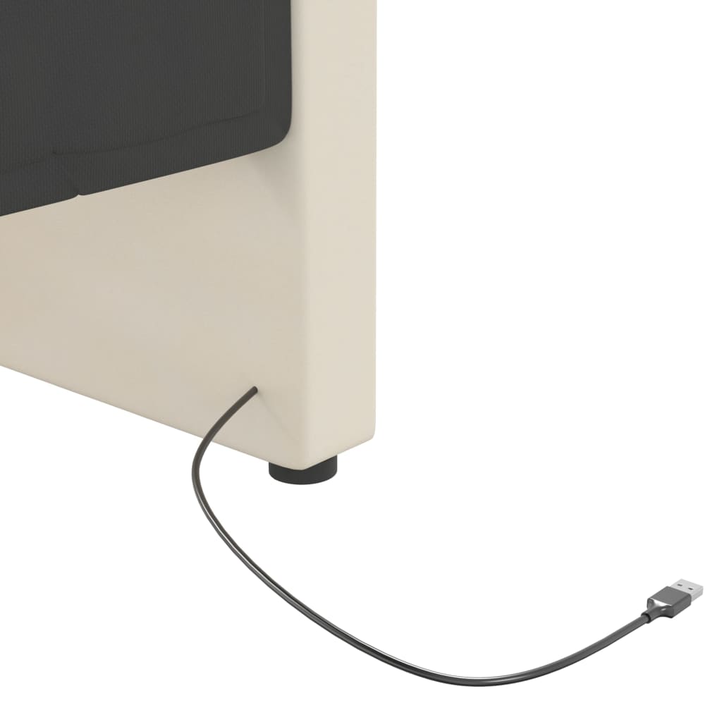 vidaXL päevavoodi USB-pesa, kreemjas, samet, 90x200 cm
