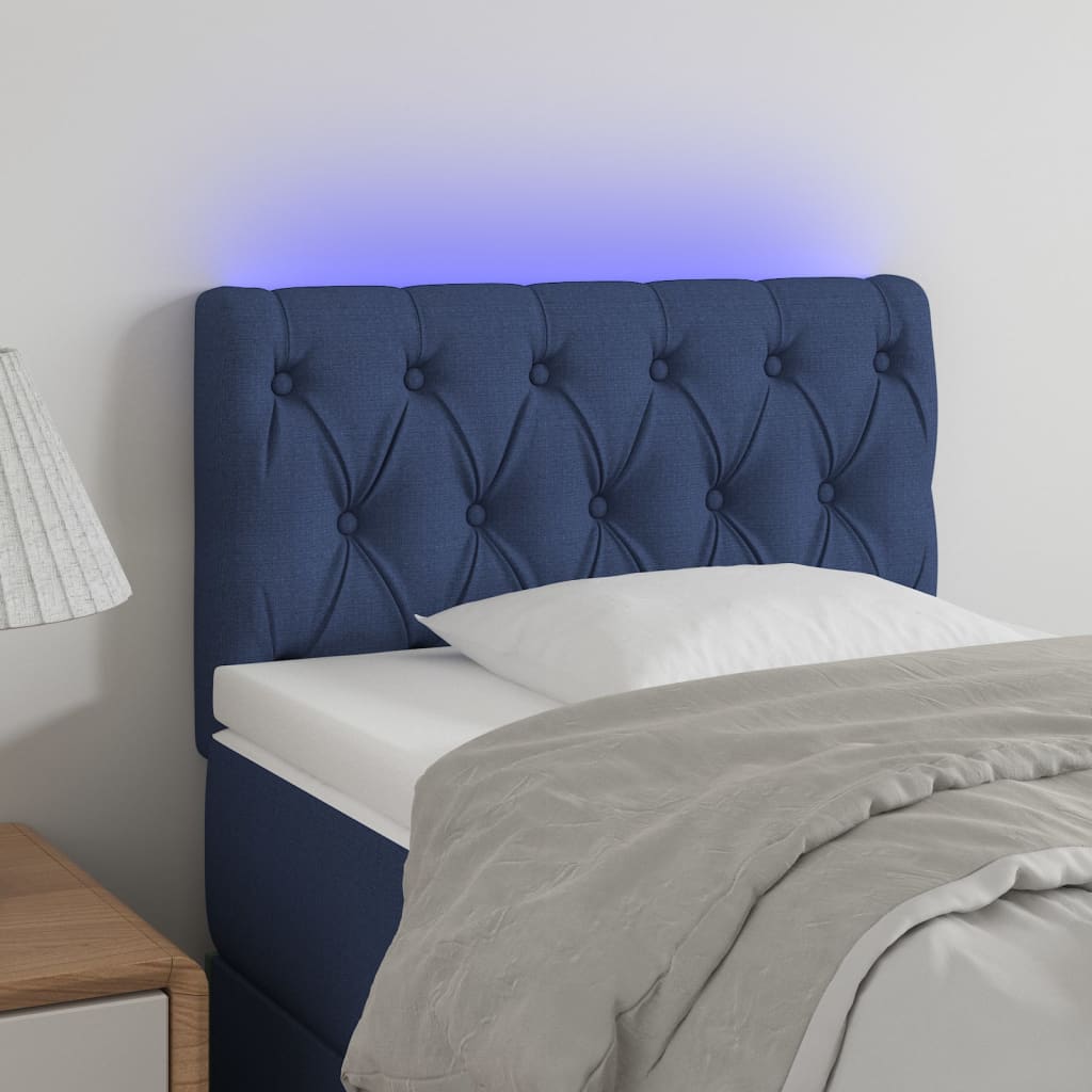 vidaXL LED-voodipeats, sinine, 80x7x78/88 cm, kangas
