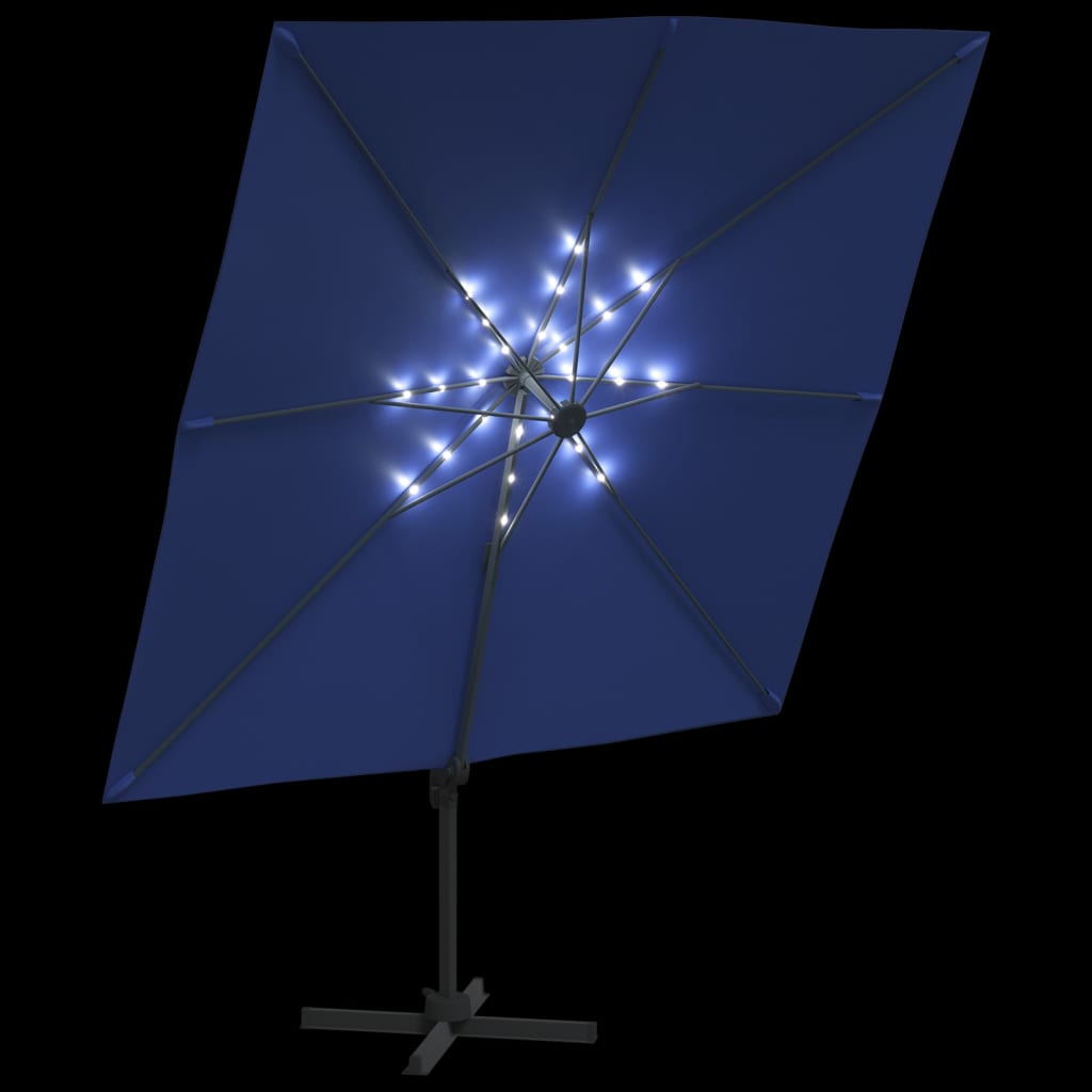 vidaXL päikesevari LEDiga, taevasinine, 400x300 cm