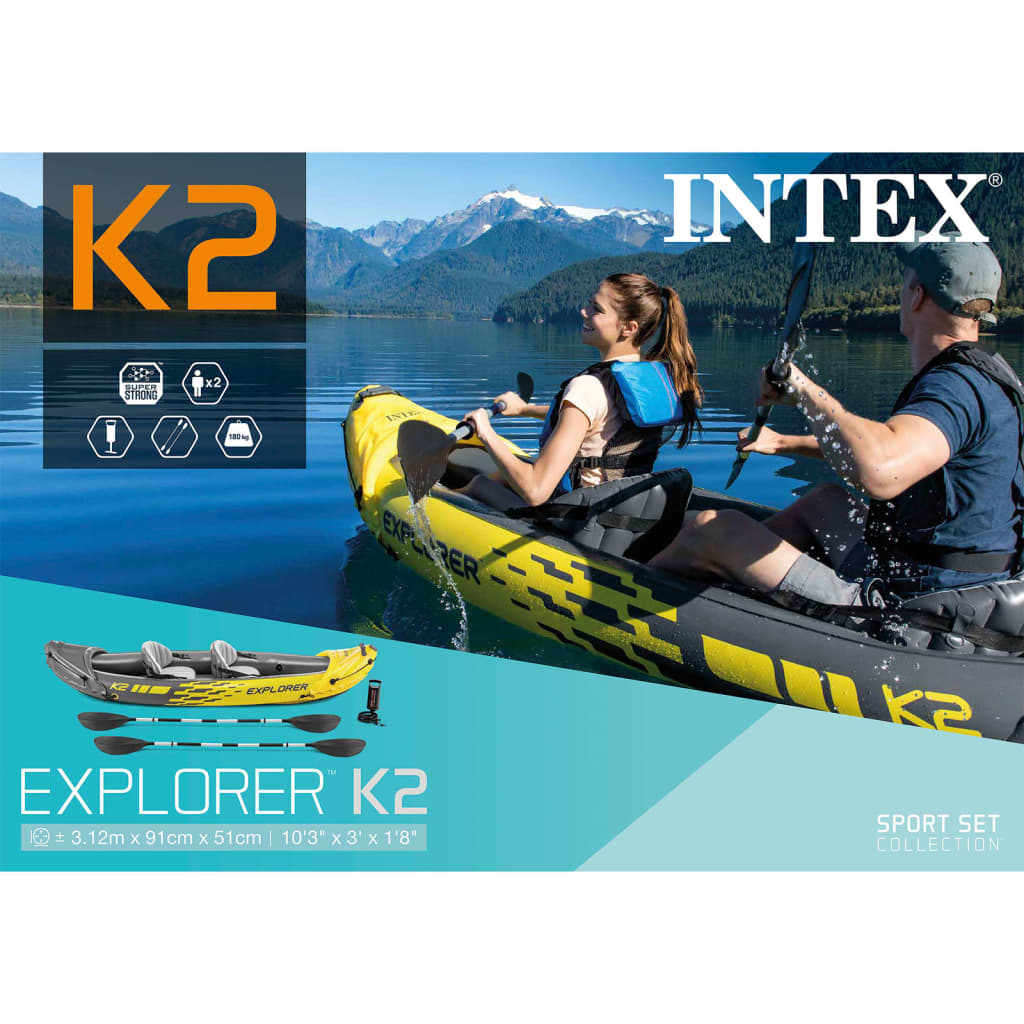 Intex täispumbatav kajak "Explorer K2" 312 x 91 x 51 cm 68307NP